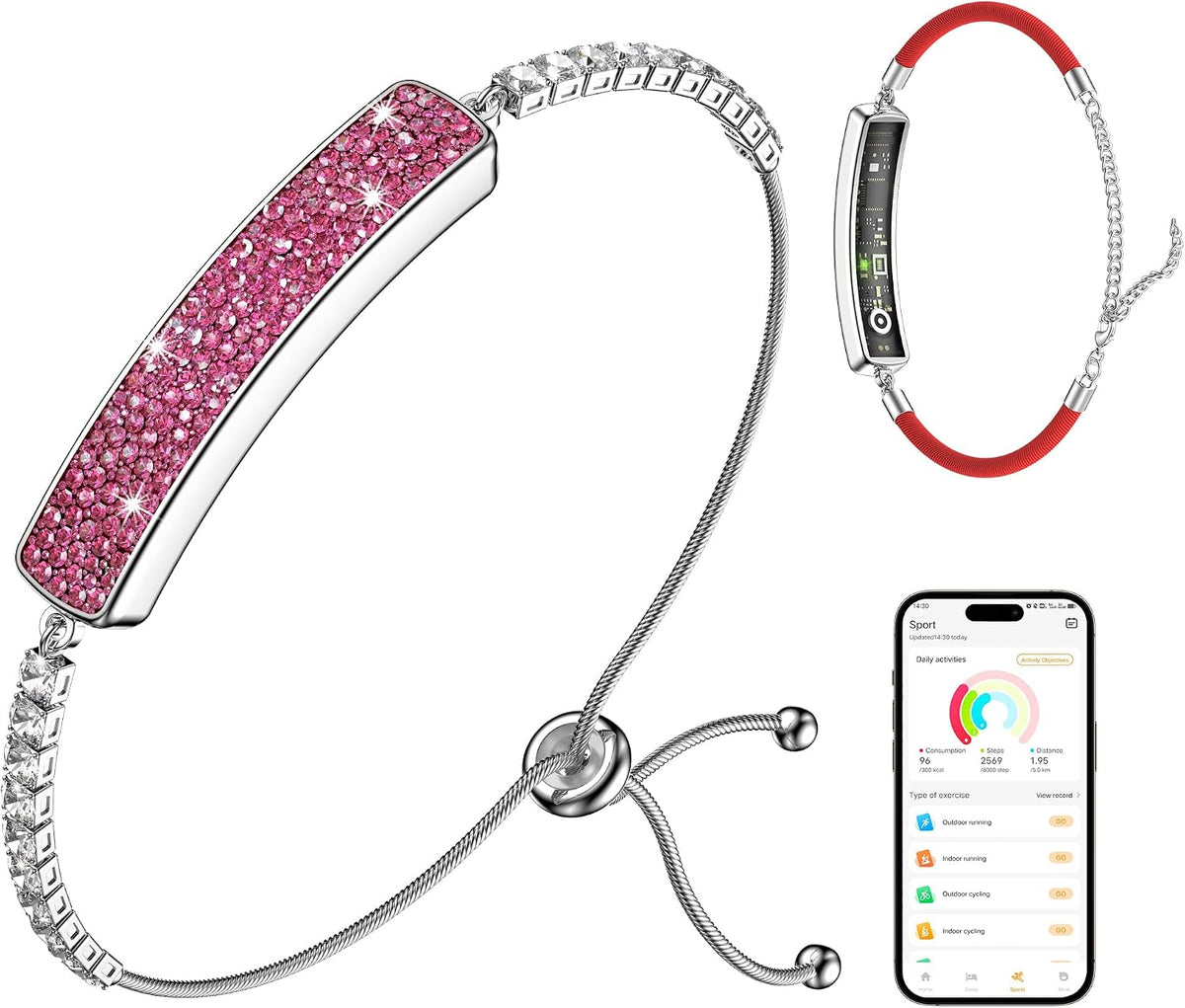Smart Bracelet for Women - Fitness Tracker with Heart Rate, Sleep & Step ...