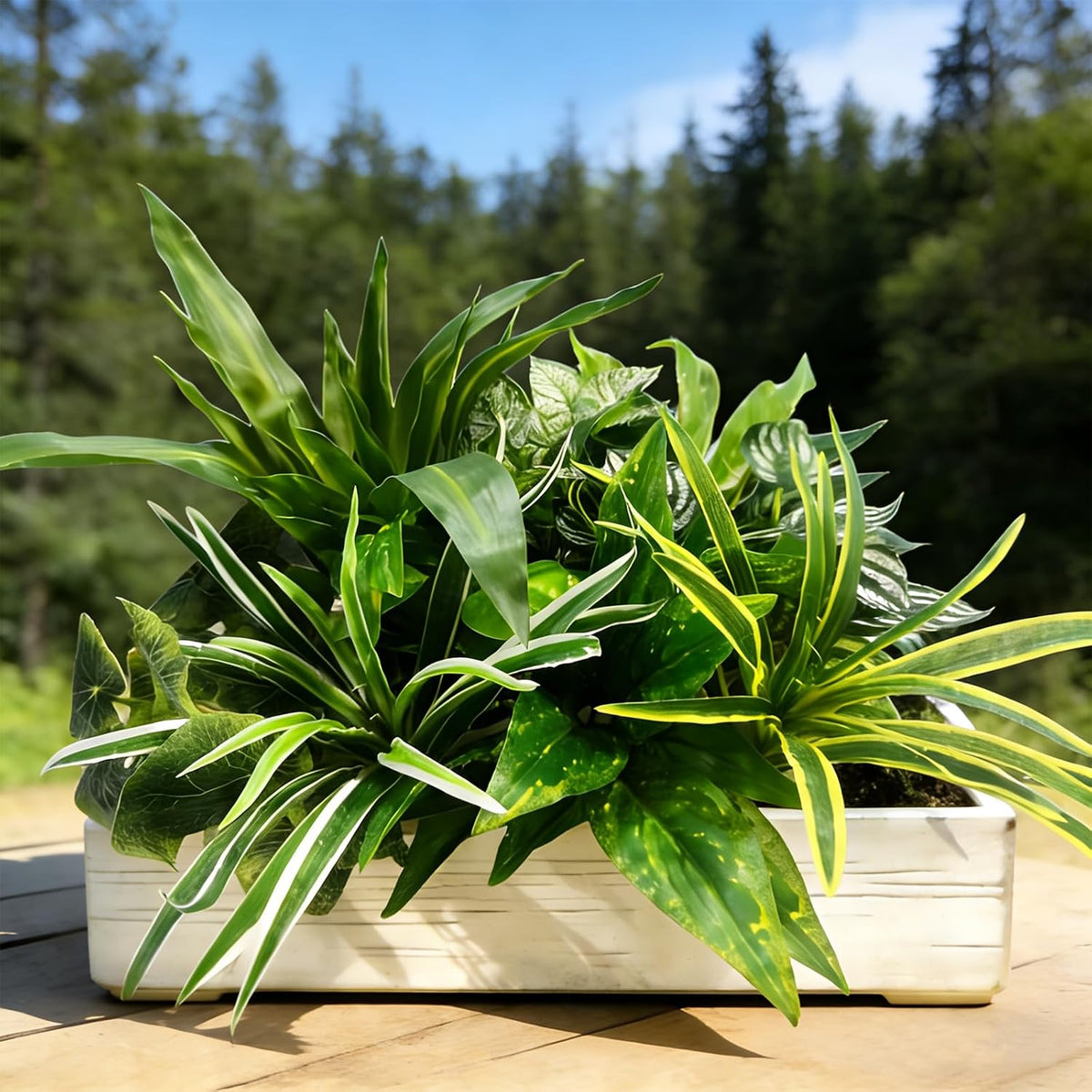 Artificial Plants for Outdoors Faux Greenery Leaves UV Resistant Fake Plant