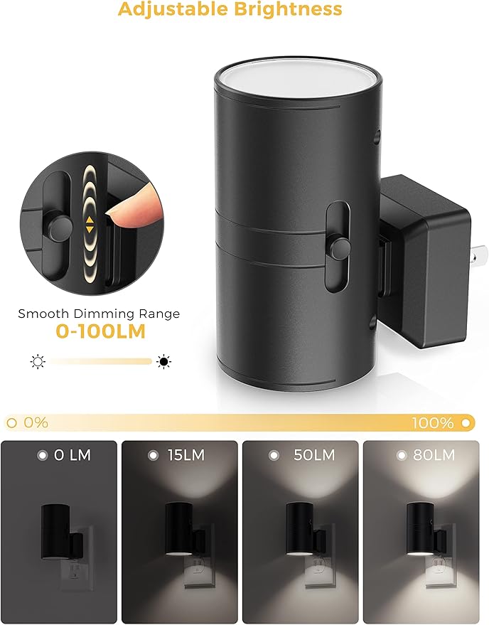 L LOHAS LED Night Light, Bright Wall Plug Night Light, 5000K Daylight White