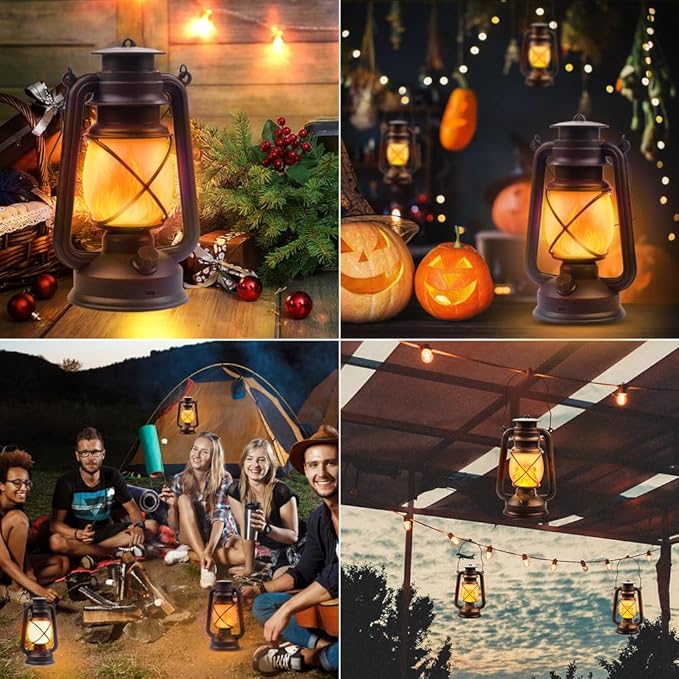 Lantern LED Battery Powered Camping Lamp Outdoor Hanging Rechargeable Lantern...