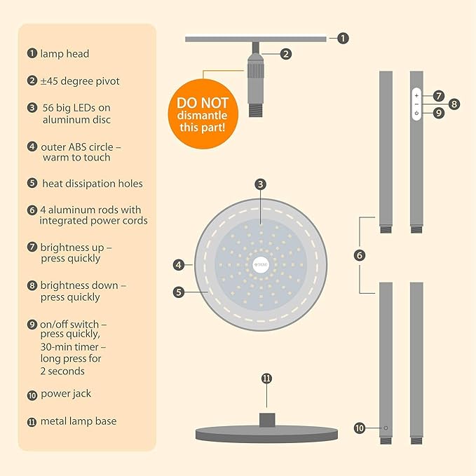 TROND Floor Lamp, 5000LM Super Bright Sky LED Modern Torchiere Standing Lamp