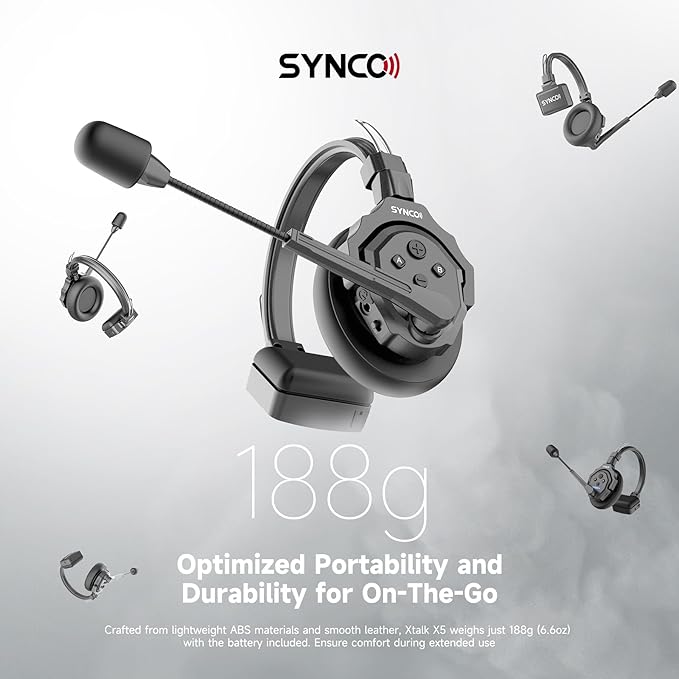 SYNCO XTALK X2 Wireless Headset Intercom System 2.4GHz 400 Meters Noise