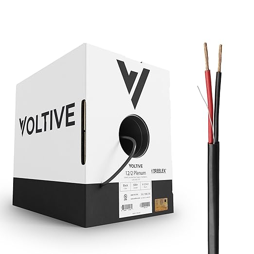 Voltive 12/2 Speaker Wire, Plenum CL3P, 500ft