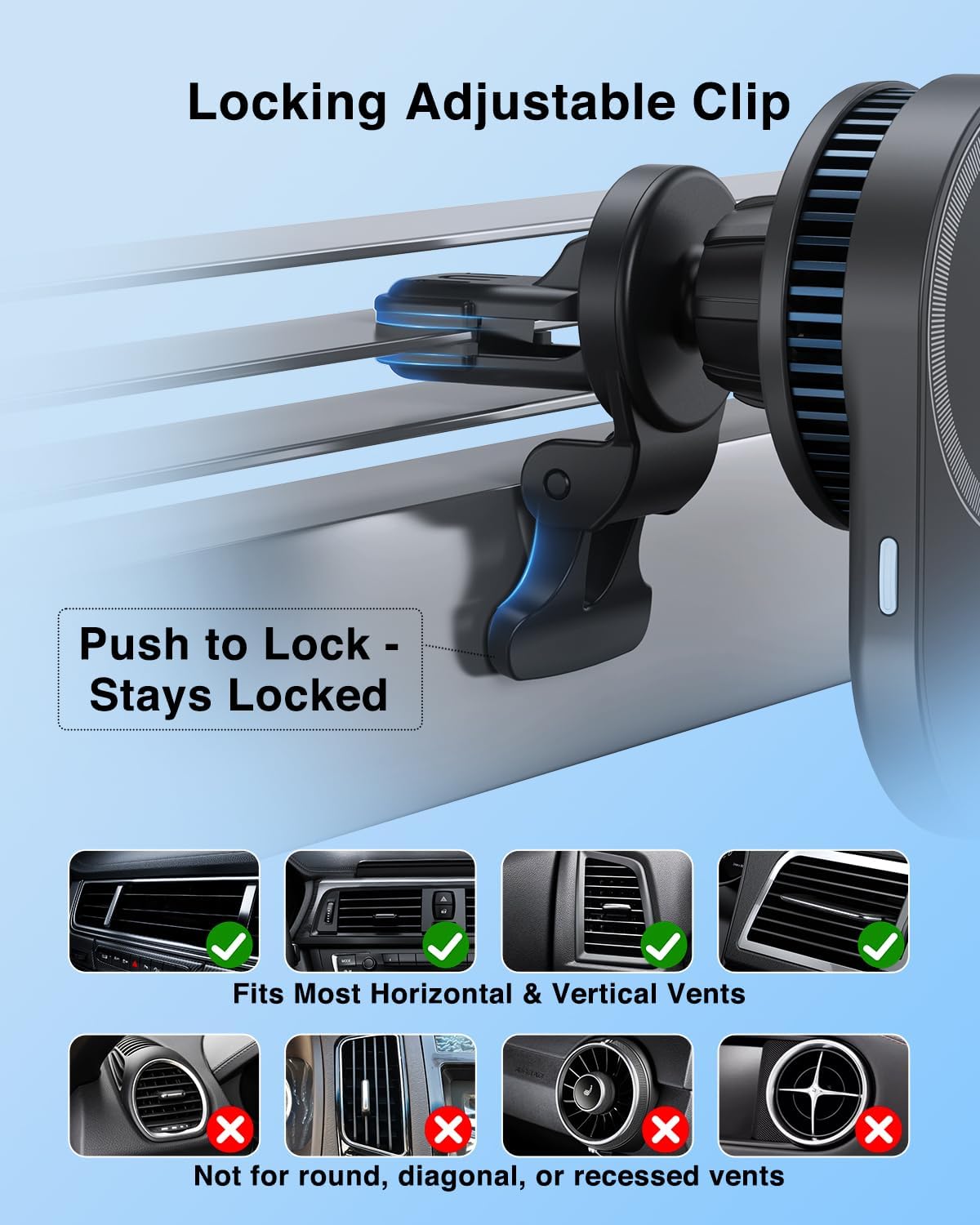 MIISSO Qi2.2 25W Magnetic Wireless Car Mount Charger with TEC Cooling Fan