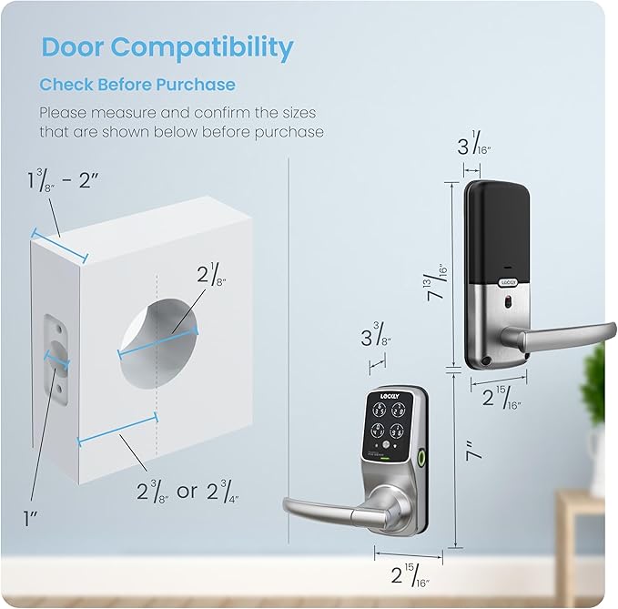 Lockly Secure Pro Smart Lock Wi-Fi, Keyless Entry Digital Keypad Door Lock