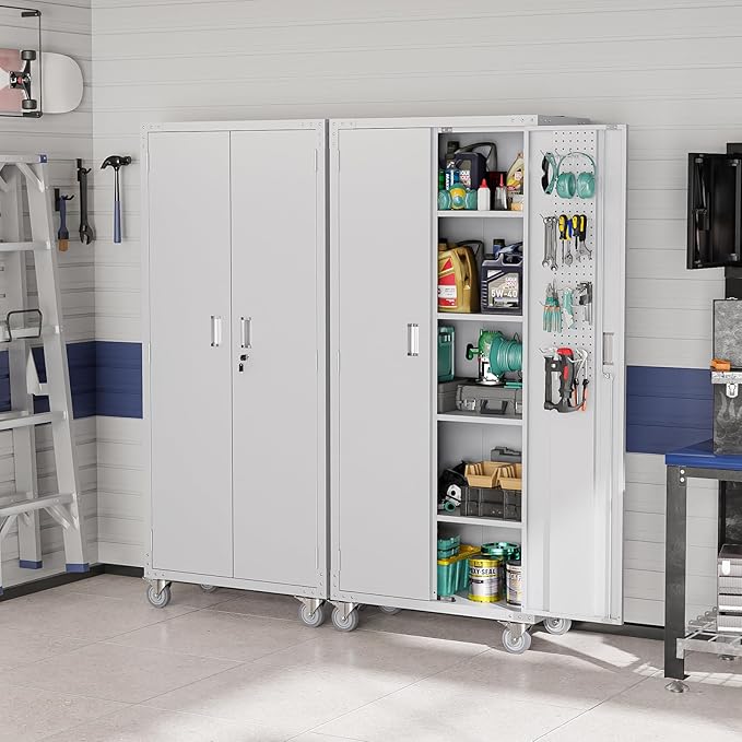 VINGLI 72'' Tall Garage Storage Cabinet, Metal Storage Cabinet