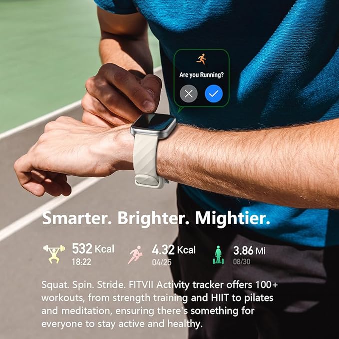 FITVII Health & Fitness Tracker, Smart Watch