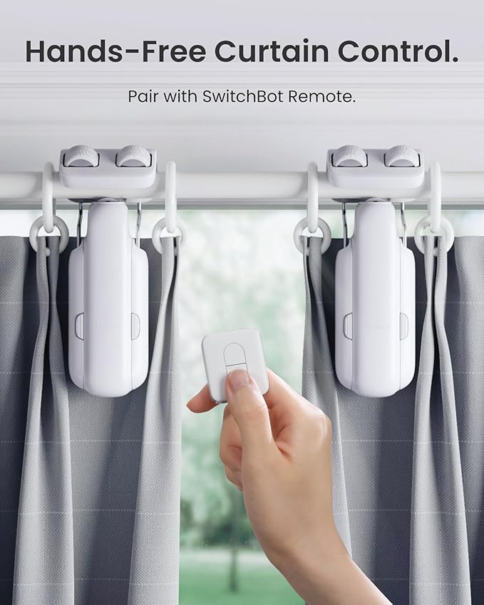 SwitchBot 2025 Automatic Curtain Opener 3 Rod, WiFi & App Control, Add Hu...
