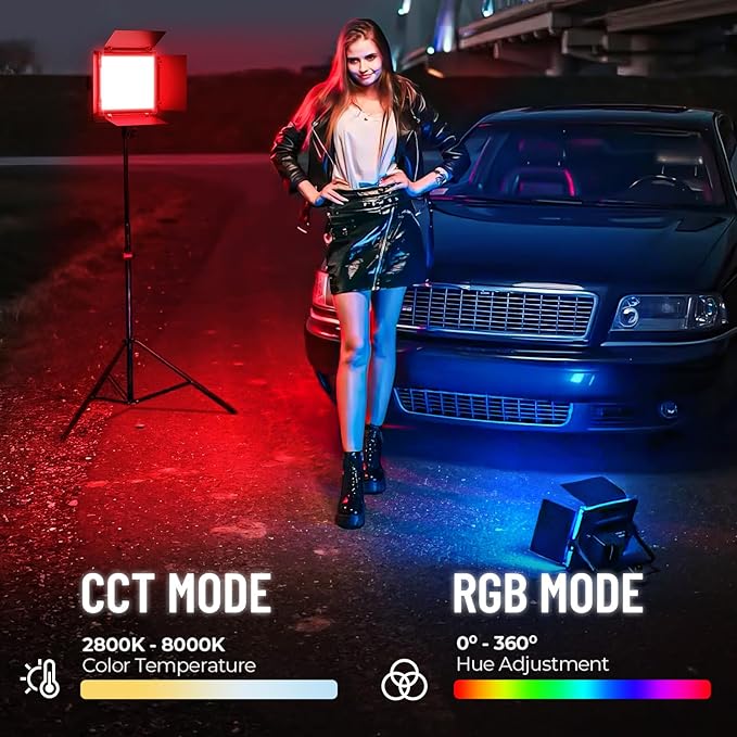 Mettlelite SPL210C Light Kit 2 Packs, RGB LED Video Light