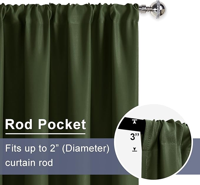 JIUZHEN Blackout Curtains for Bedroom– Thermal Insulated, Noise Reducing Room
