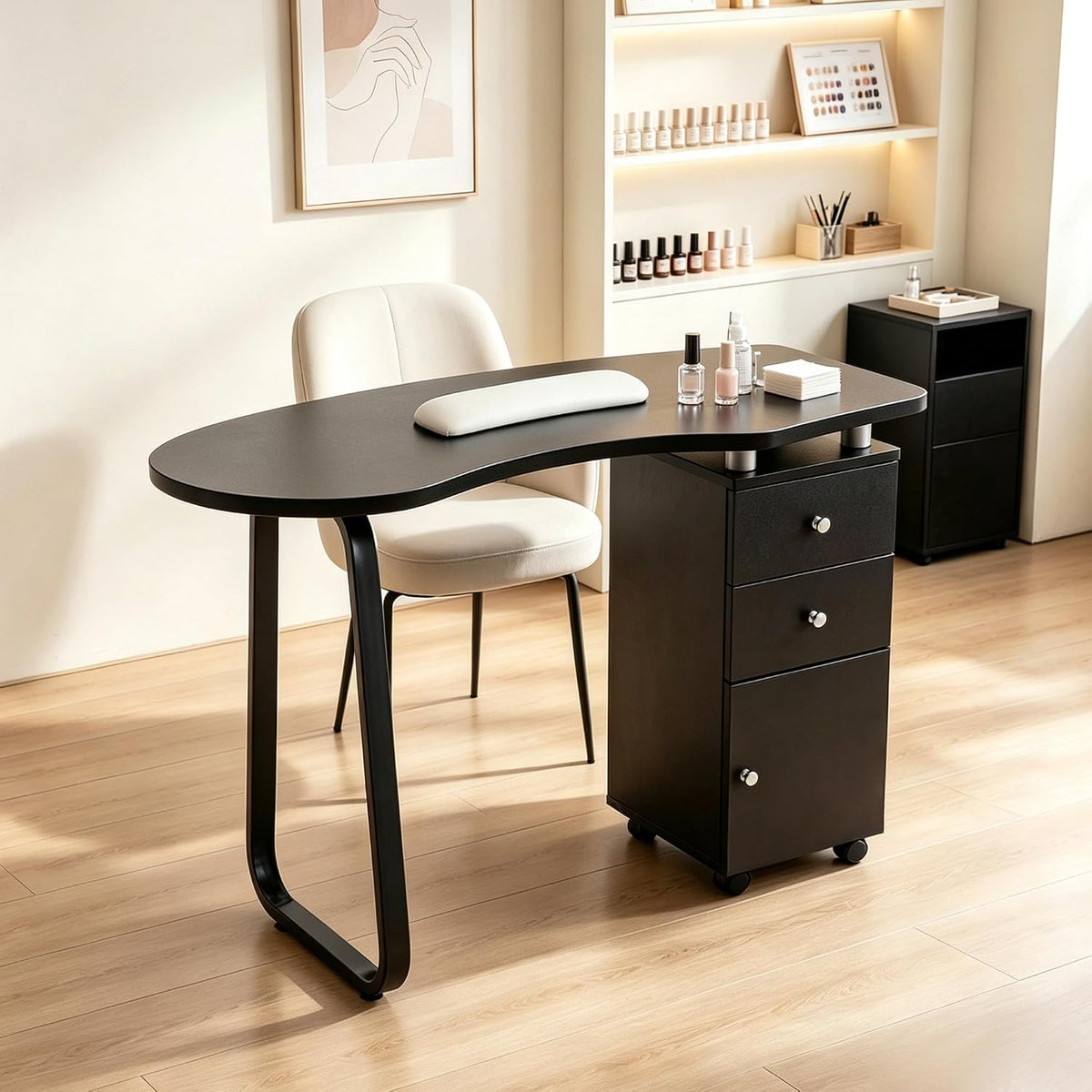 BarberPub Manicure Nail Table Spa Beauty Salon Station Professional Nail Desk...