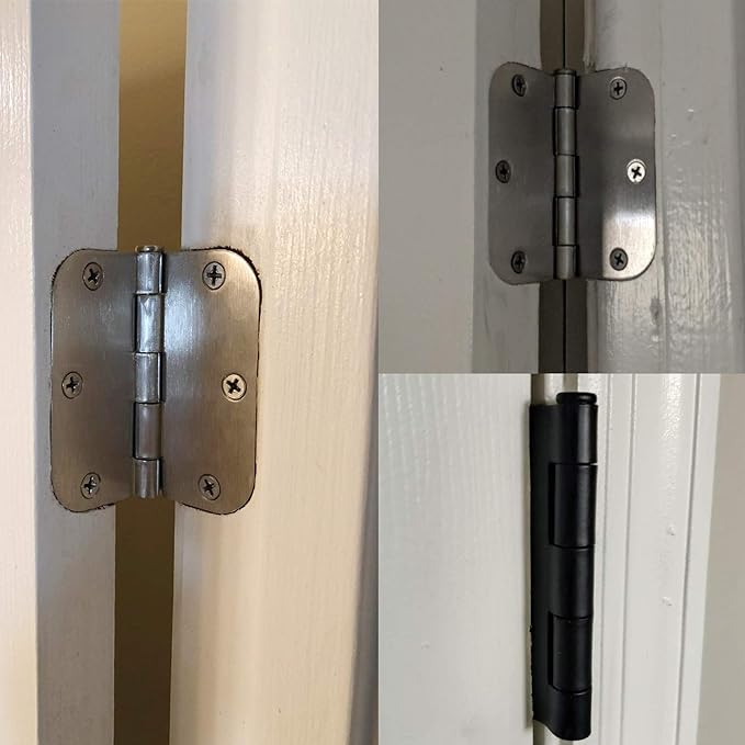 100 Pack Interior Door Hinges Brushed Nickel 3.5 inch x 3 1/2" 5/8"...