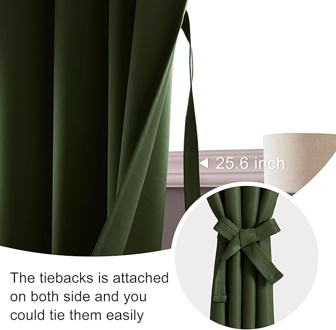 JIUZHEN Blackout Curtains for Bedroom– Thermal Insulated, Noise Reducing Room