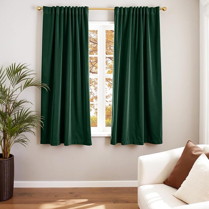 Lazzzy Velvet Blackout Curtains Thermal Insulated Room Window Drapes Super Soft