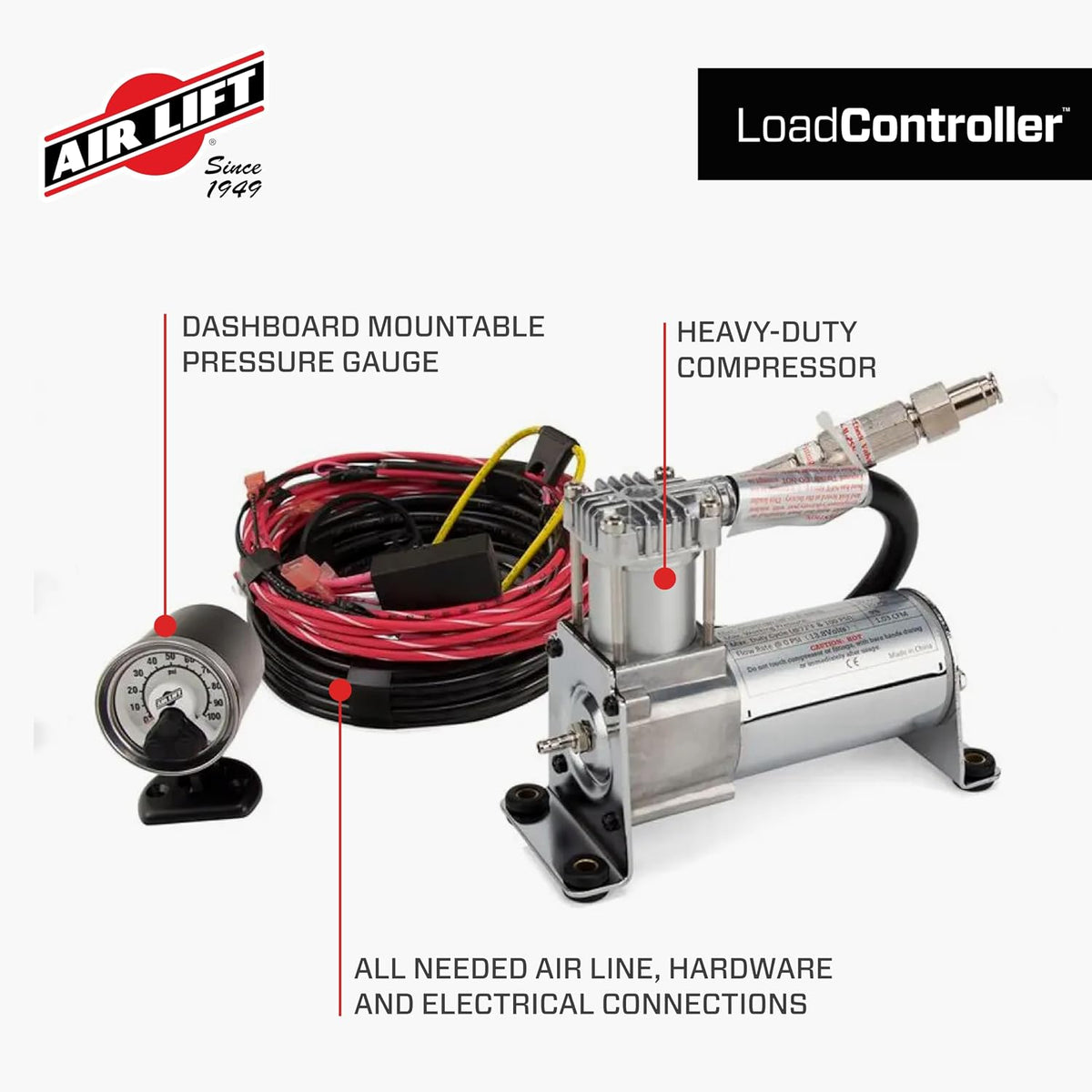 Air Lift LoadController Single On-Board Air System with Heavy-Duty Compressor...