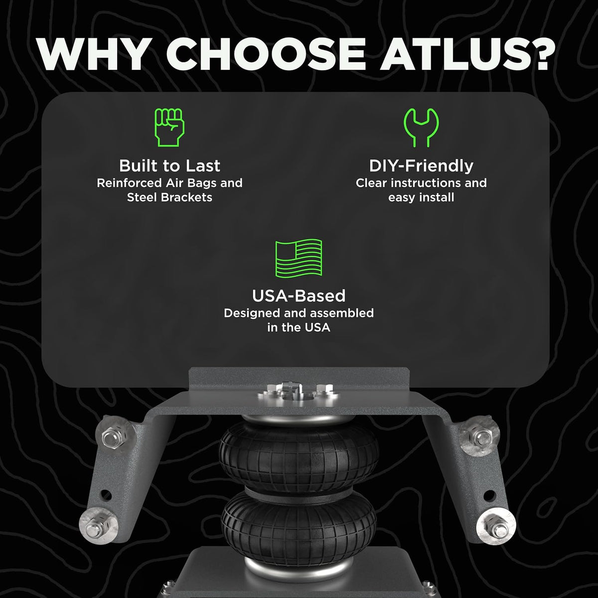 Atlus Engineered By Air Lift A5000 Air Bag Suspension Kit for 2003-2013 Ram 2...
