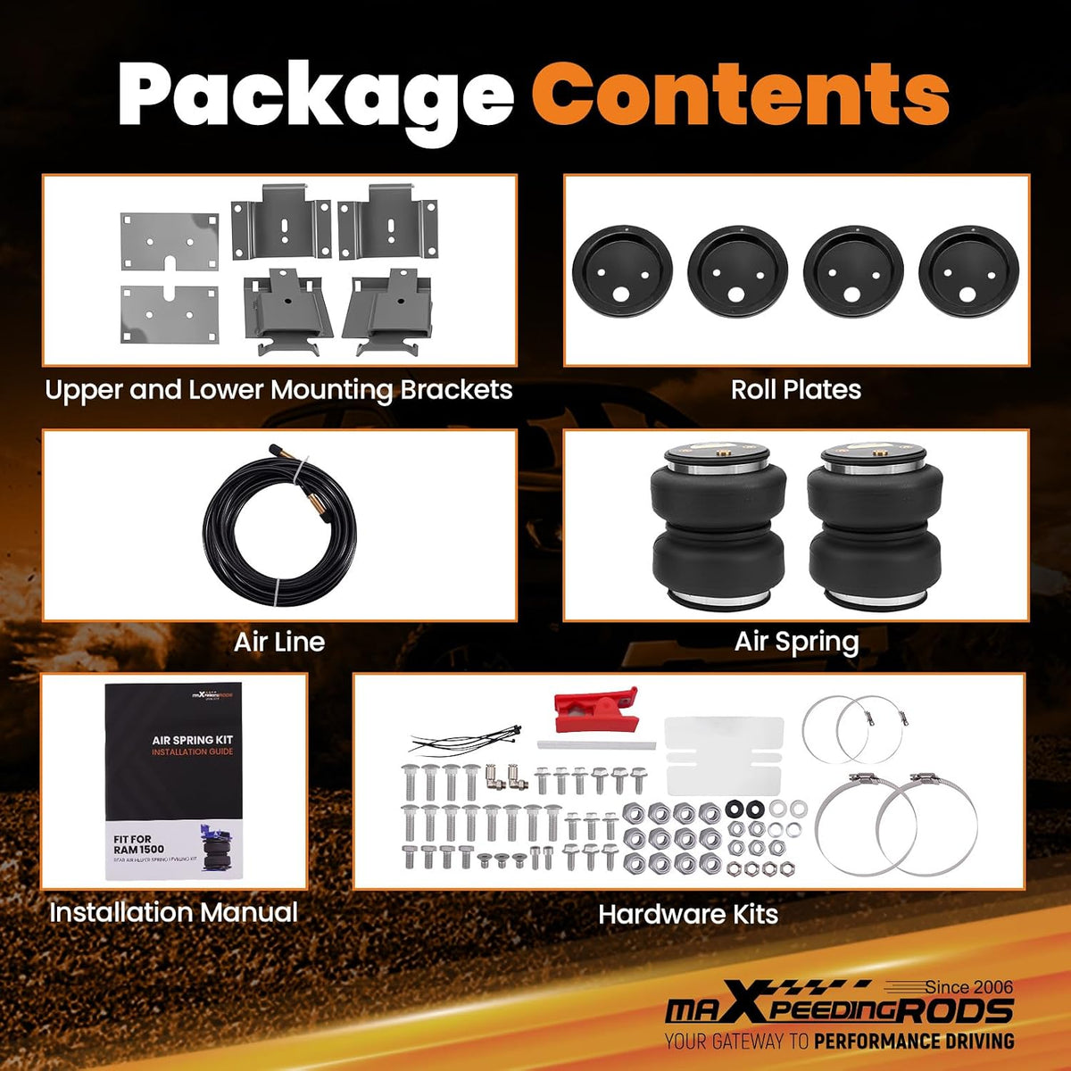 maXpeedingrods 5000 lbs Air Suspension Bag Kit for Dodge Ram 1500 2009-2018