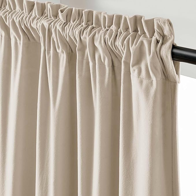 Lazzzy Velvet Blackout Extra Long Curtains Thermal Insulated Room Window Drapes