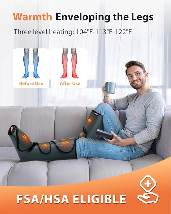 CINCOM Leg Massager with Heat and Compression, Legs Massage
