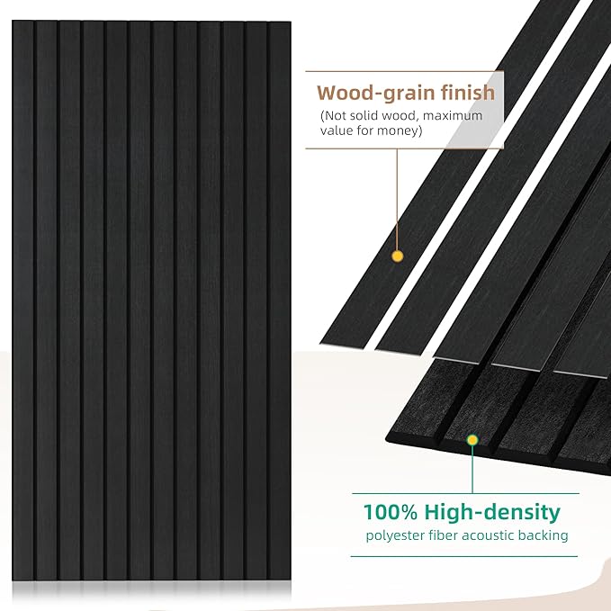 4 Pack Acoustic Panels, 47.2”x23.6” Decorative Large Acoustic Wall Panels