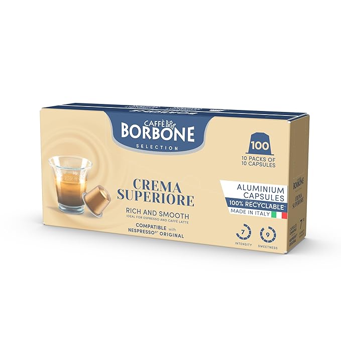 Caffè Borbone Crema Superiore Aluminum Capsules Compatible (100 Count)