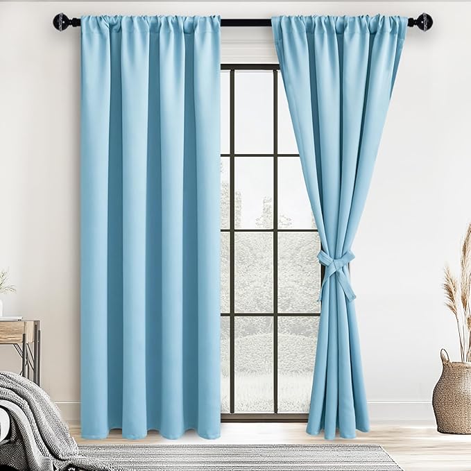 JIUZHEN Blackout Curtains for Bedroom– Thermal Insulated, Noise Reducing Room