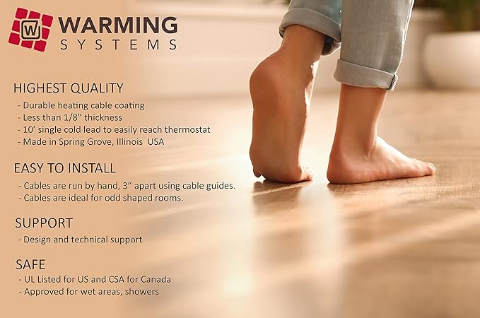 70 Sqft Warming Systems 120 V Electric Tile Radiant Floor Heating Cable