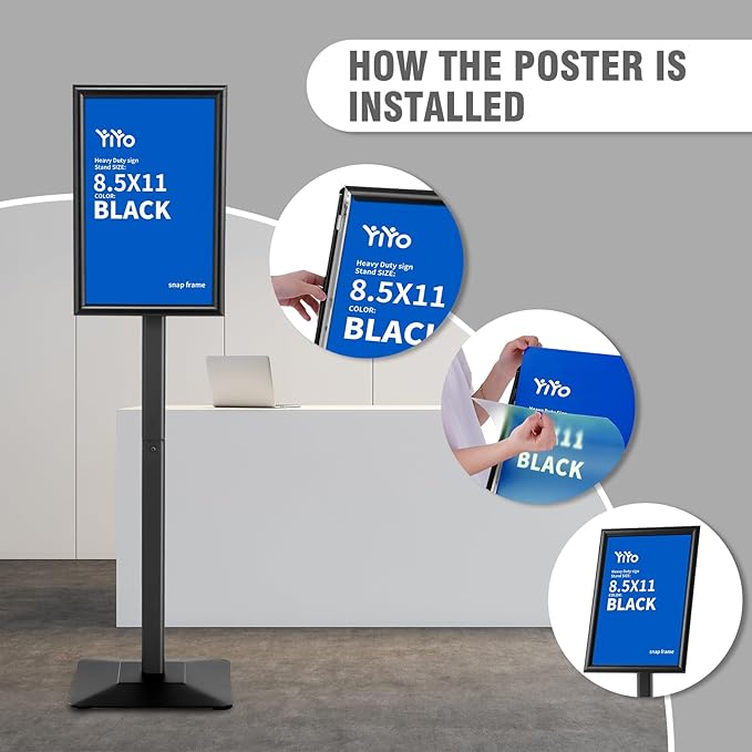 YIYO Sign Stand Poster Stand,adjustable heavy duty pedestal Sign Holder Floor