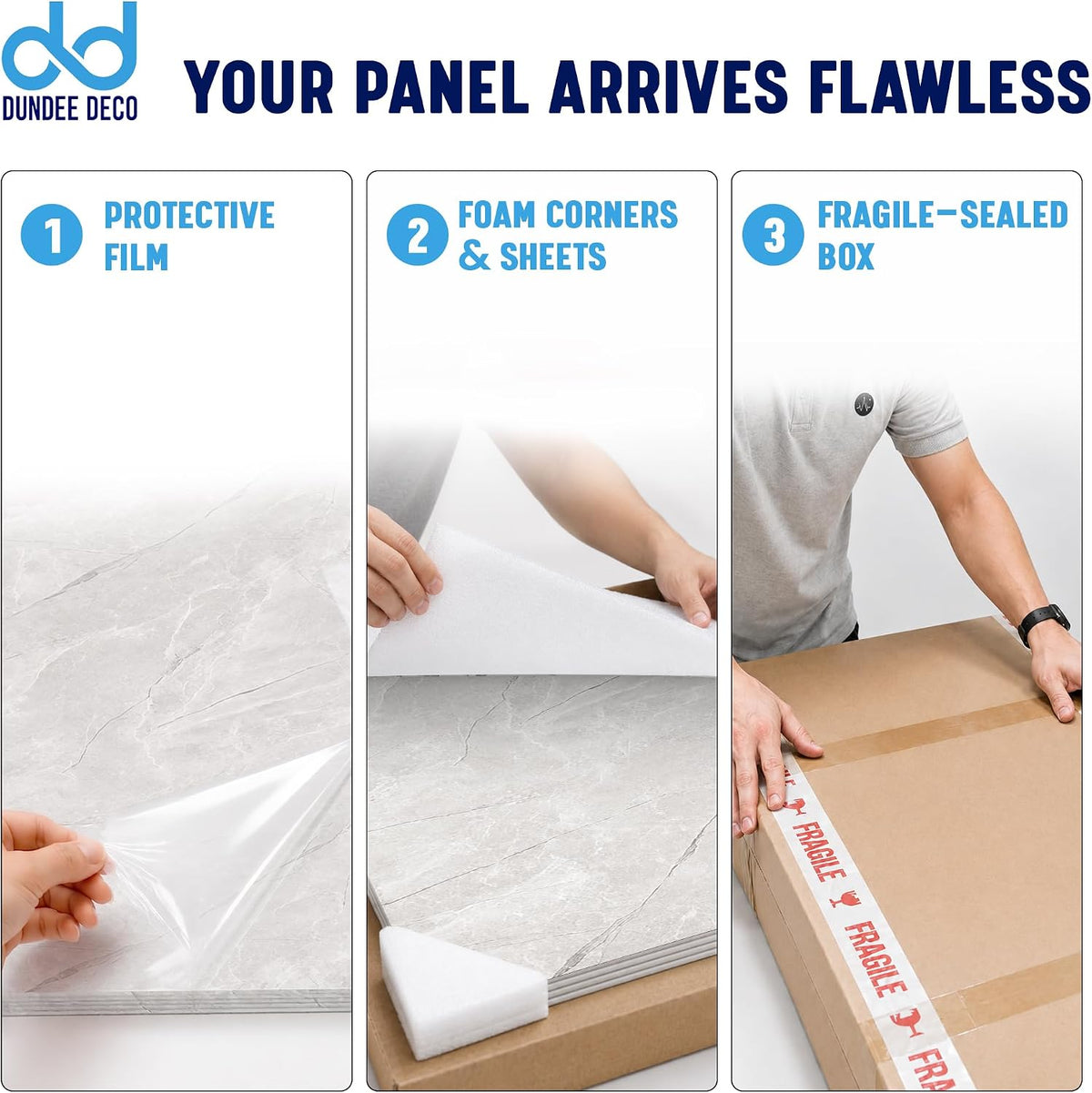 Dundee Deco Faux Marble Wall Panels - 2 ft X 4 ft - Glossy (4 Pack)