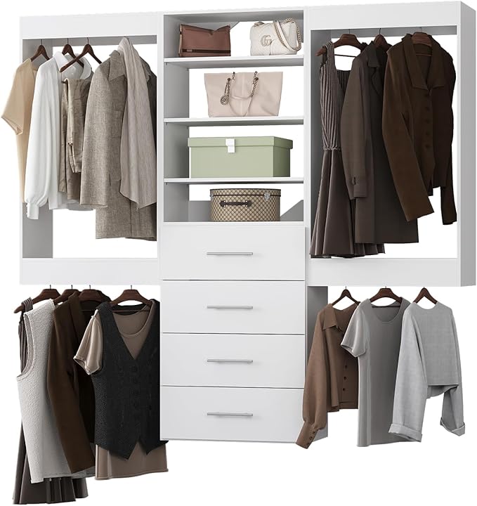 Modular Closet System, Wood Tower Closet Storage