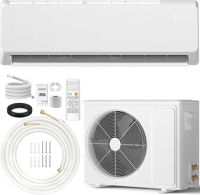 18000 BTU Mini Split Air Conditioner & Heat Pump, 230V Wall Mount Ductless