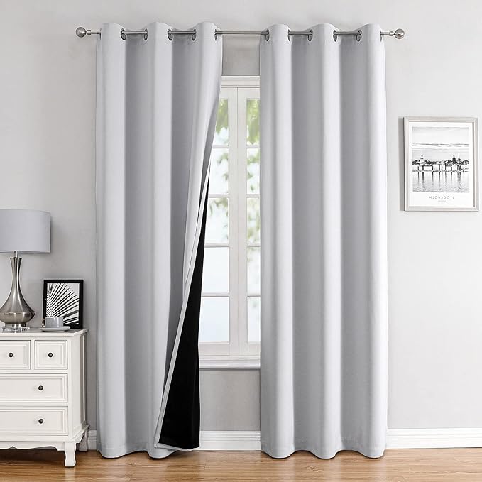 ChrisDowa 100% Blackout Curtains 72 inch Long