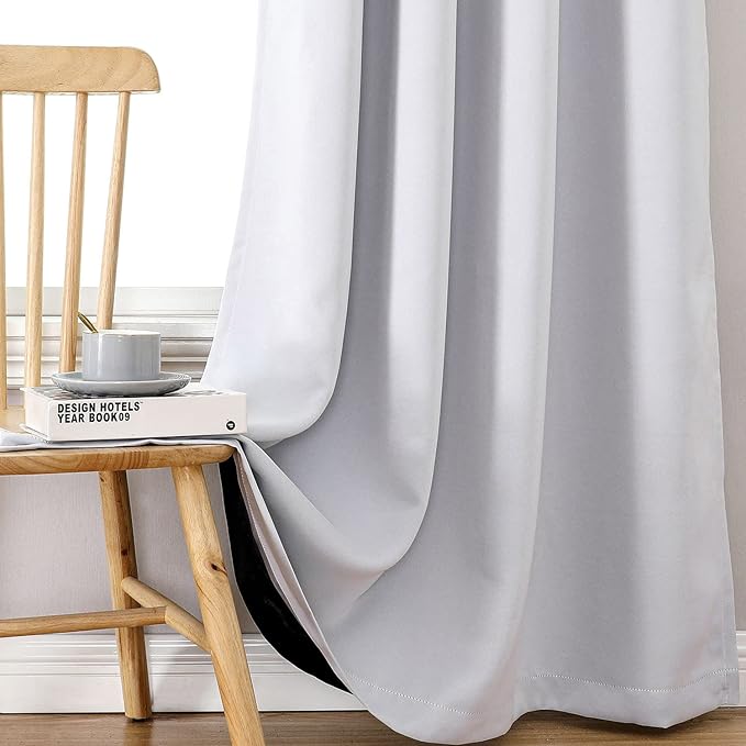 ChrisDowa 100% Blackout Curtains 84 inch Long