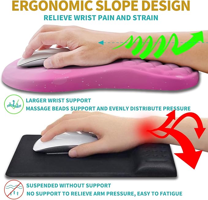 Hokafenle 2 in 1 Ergonomic Mouse Pad Wrist Support & Wrist Rest