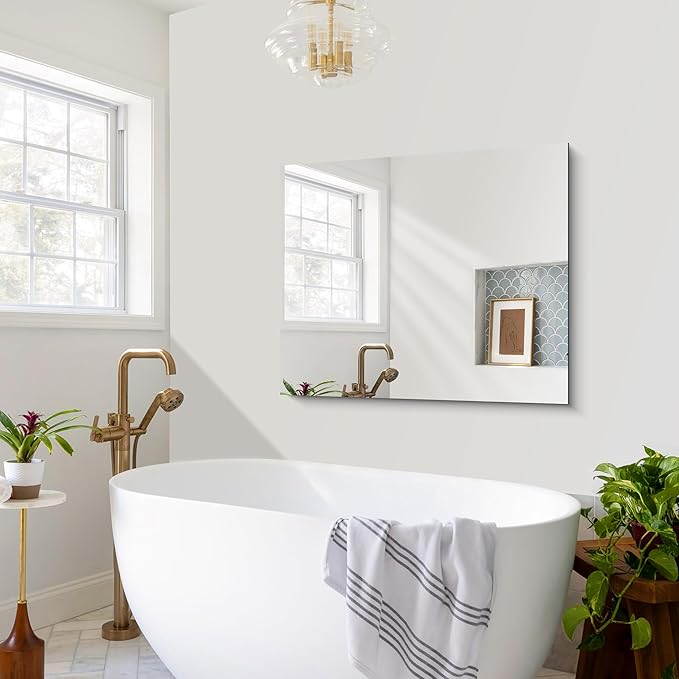 CILIBER Frameless Mirror, 30x36 inch Rectangle Bathroom Mirror