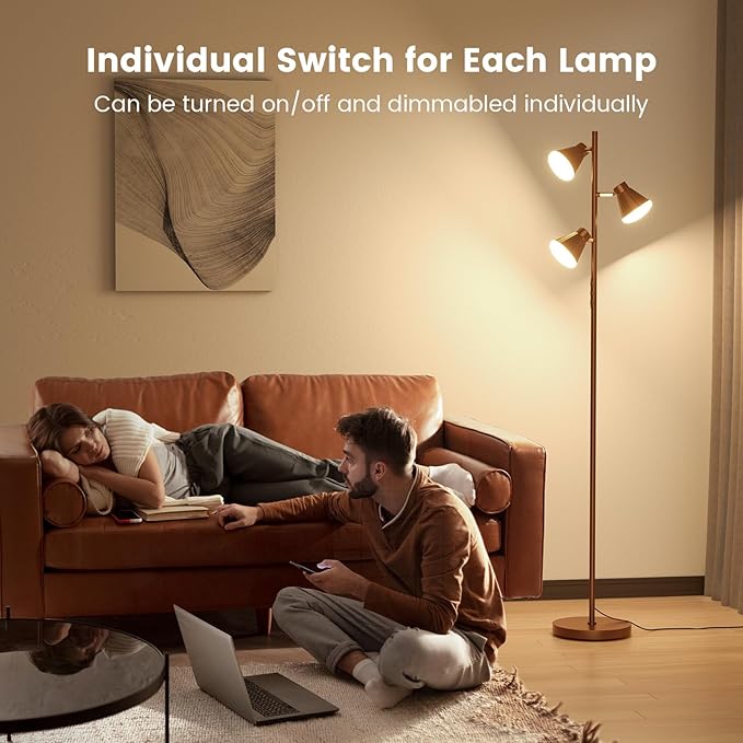 SIBRILLE 36W LED Tree Floor Lamp, Dimmable Tall Standing Lamp