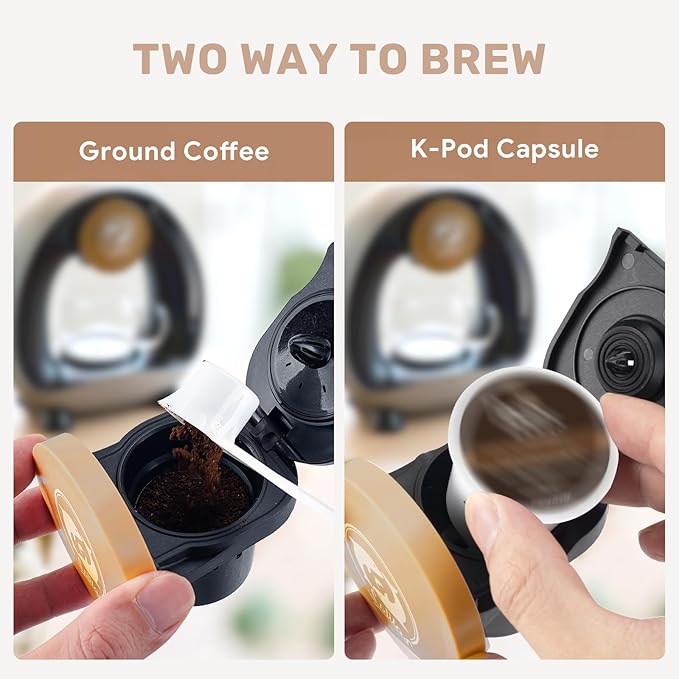 Single Serve Coffee Maker, Fast Brew in 2 minutes, Stylish&Compact Design