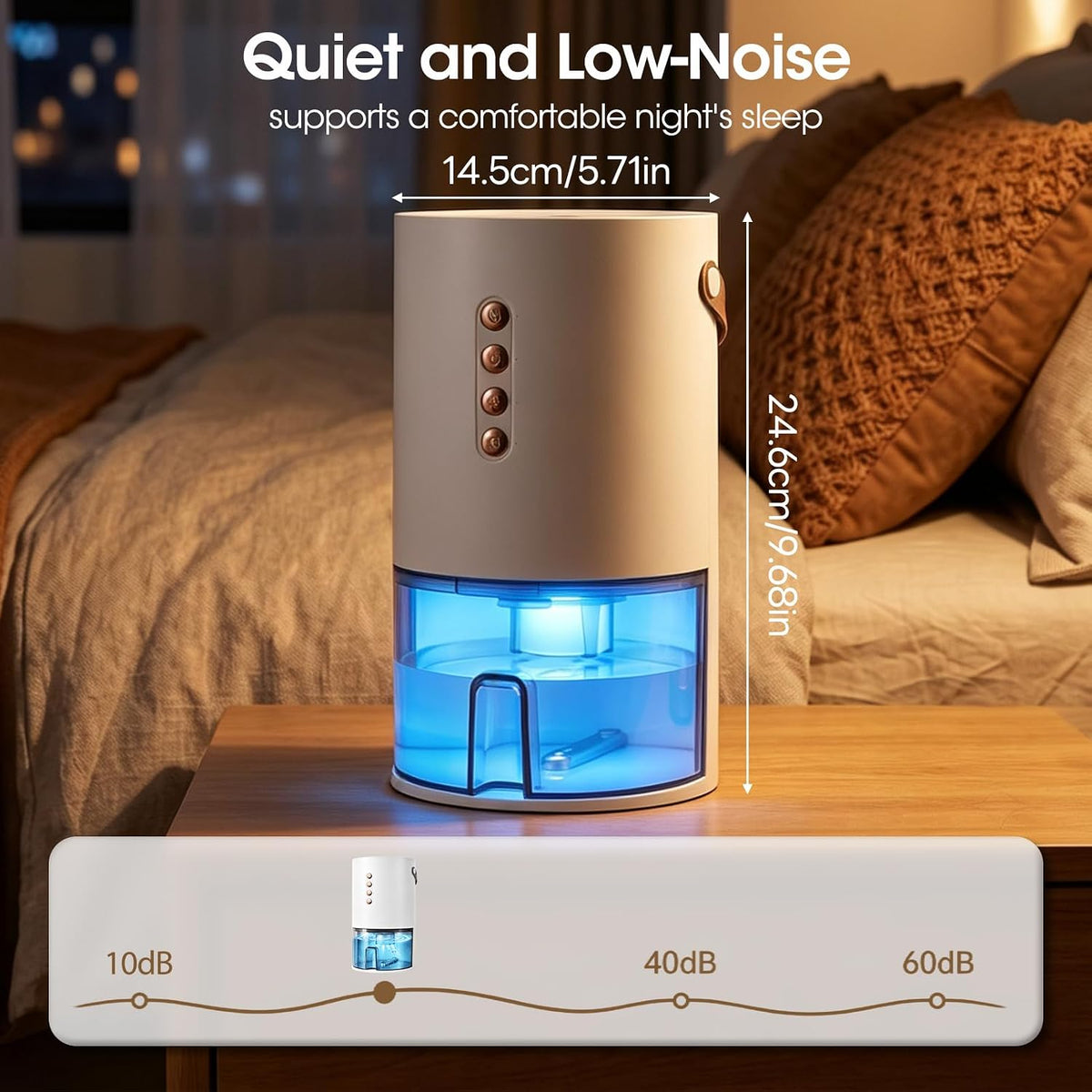 Small Dehumidifier,Ultra Quiet & Auto Shut Off Dehumidifier for Bedroom,1...