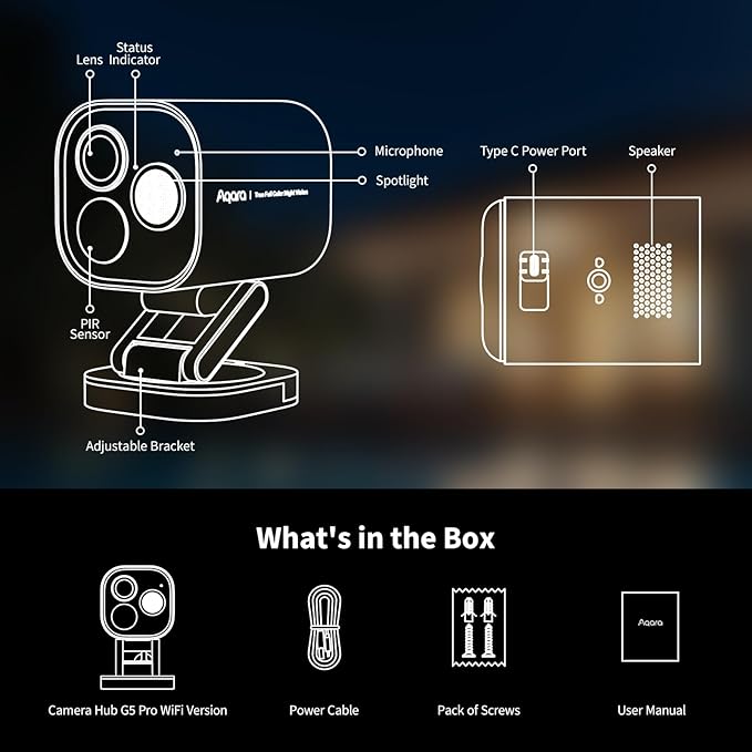 Aqara 4MP Camera Hub G5 Pro WiFi, True Color Night Vision Security Camera