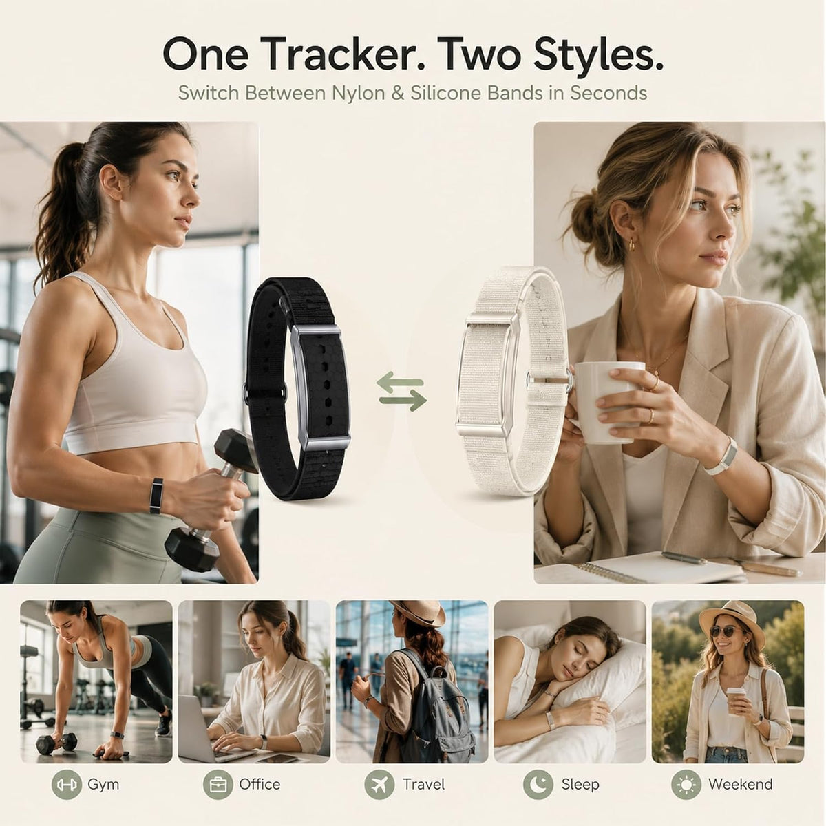 Yihou Smart Fitness Tracker for Women & Men Ultra-Thin Minimalist Smart B...