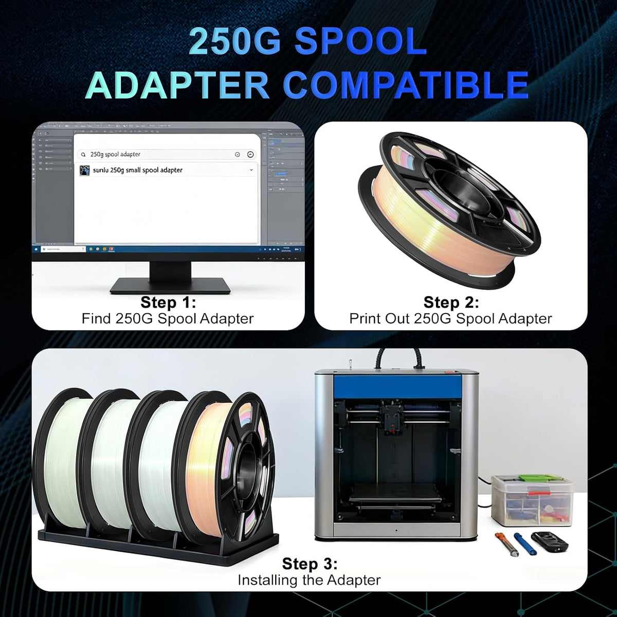 Glow in The Dark PLA+3D Printer Filament, PLA+Filament 1.75 mm, Stronger Ligh...
