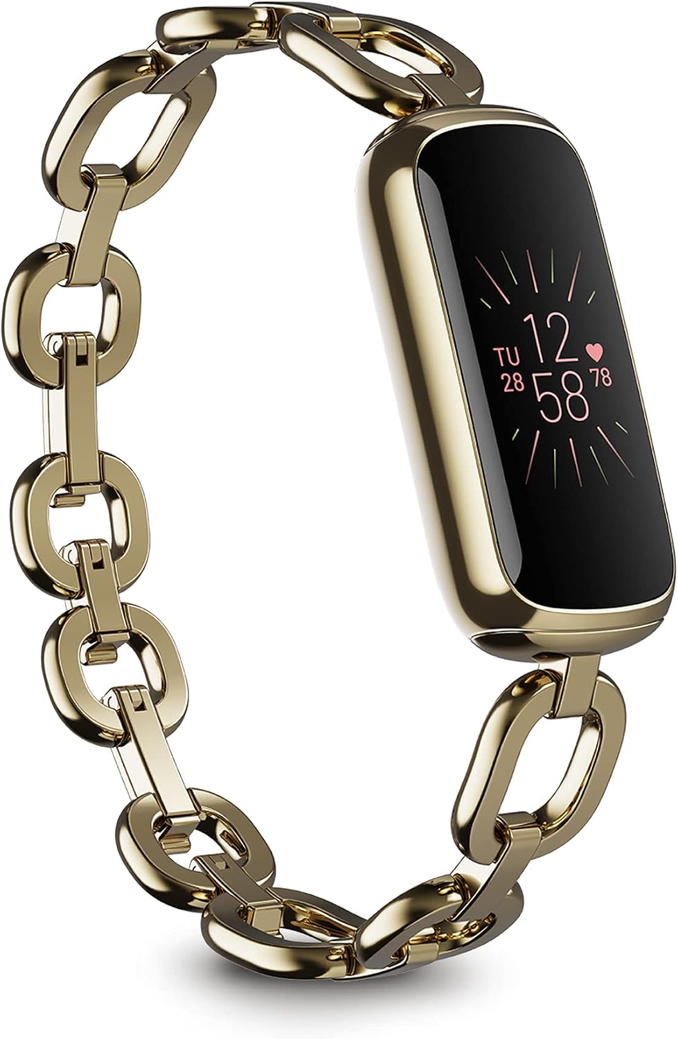 Fitbit Luxe Special Edition Fitness and Wellness Tracker, Gorjana Soft Gold S...