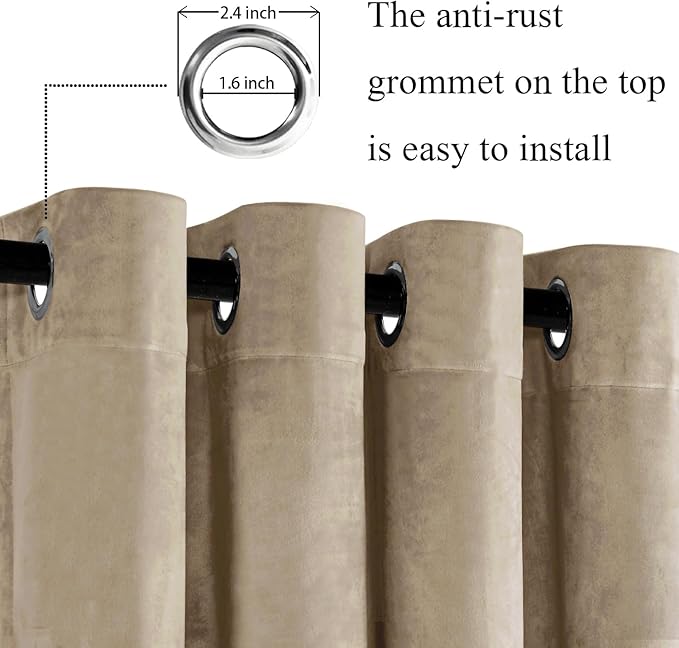 JIUZHEN Retro Velvet Curtains for Living Room