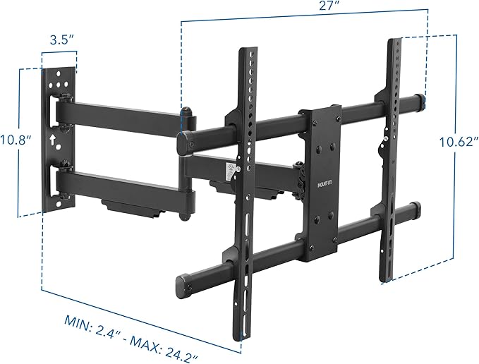 Mount-It! UL Certified Heavy Duty Full Motion TV Wall Mount