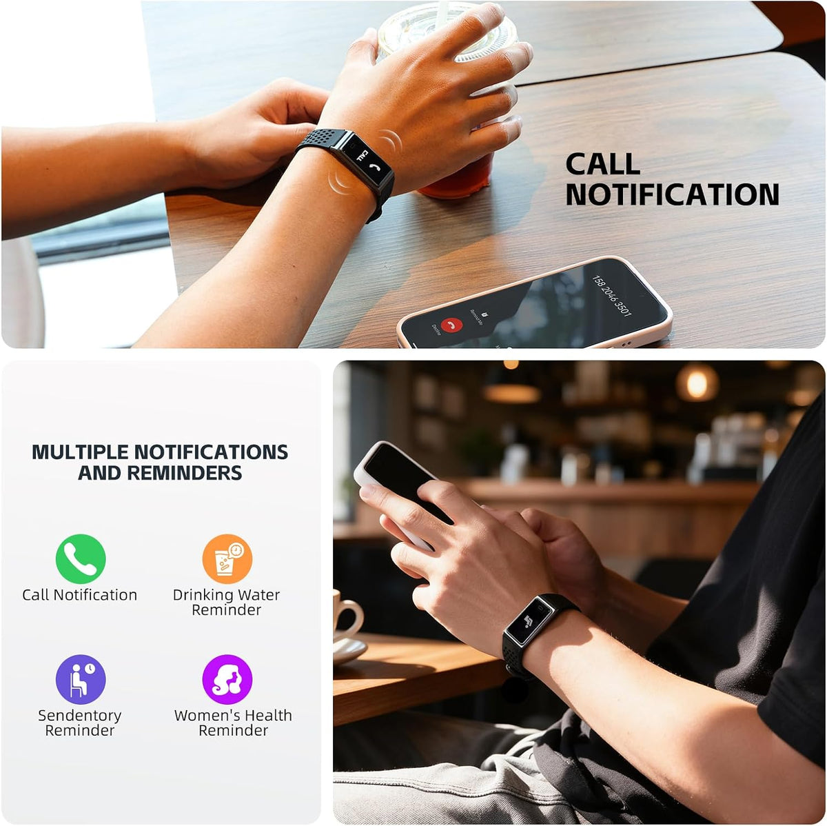 Smart Bracelet for Men Women 15-Day Battery Fitness Tracker