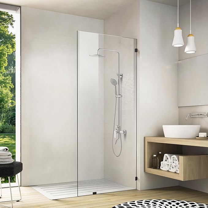 Bathroom Shower Door 30.5" W x 78.75" H, Frameless Fixed 3/8" ...