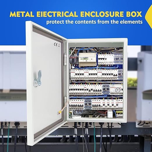 Outdoor Electrical Box, Steel Junction Box 16 x 12 x 8'', NEMA 4X Ele...