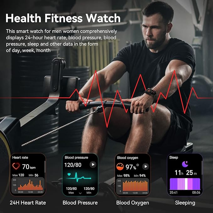 AMAZTIM Smart Watch, 60 Days Extra-Long Battery, 50M Waterproof, Rugged