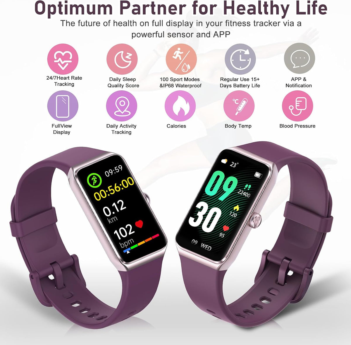 Fitness Tracker with Step Counter/Calories/Stopwatch, Activity Tracker, Healt...