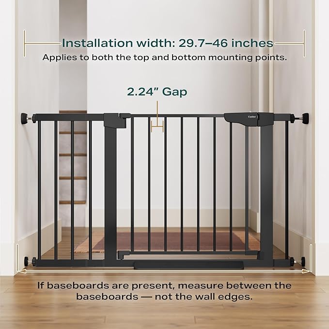 Cumbor 29.7-46" Baby Gate for Stairs, Mom's Choice Awards Winner-Aut...
